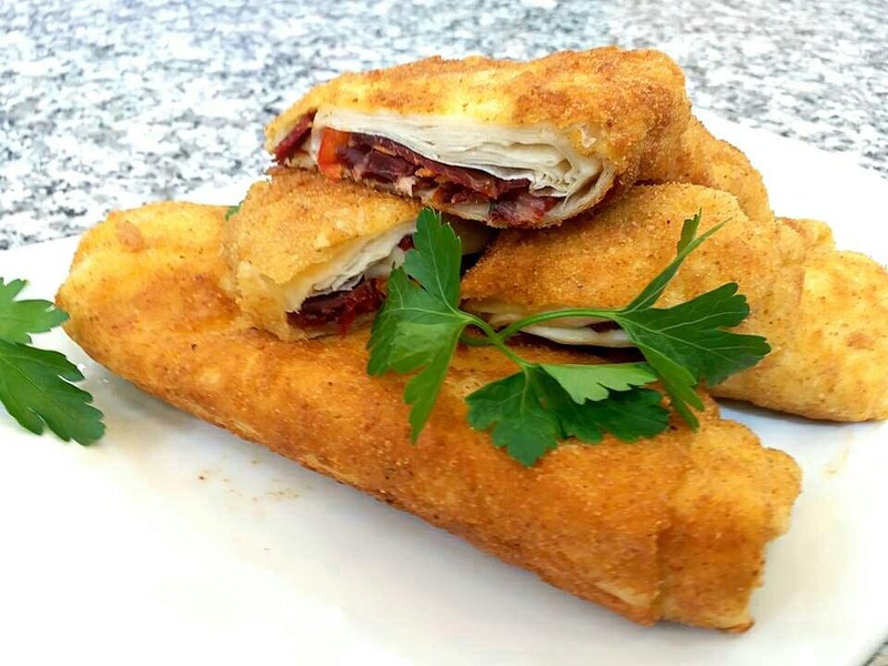 Paçanga böreği with pastırma