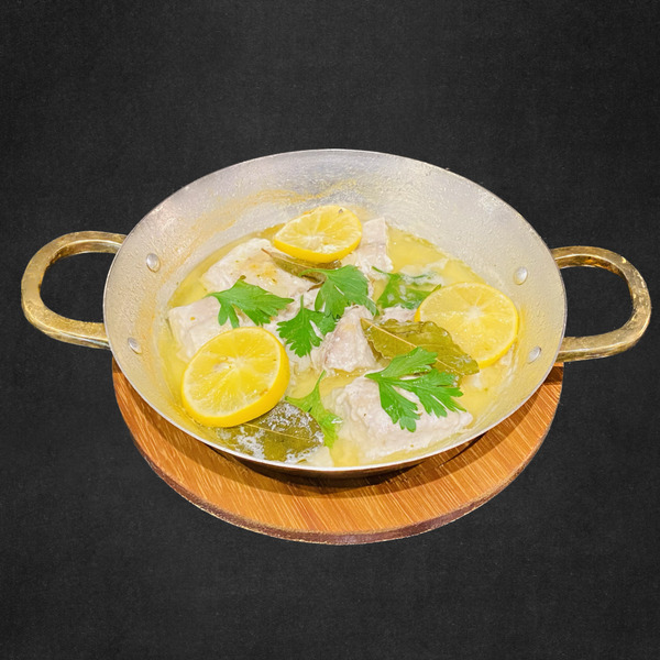 Orange-sauce steamed sea bass